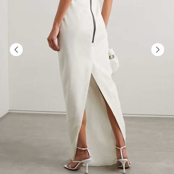 NEW Rick Owens silver metallic strapless floor length maxi gown size 8 - Picture 14 of 15